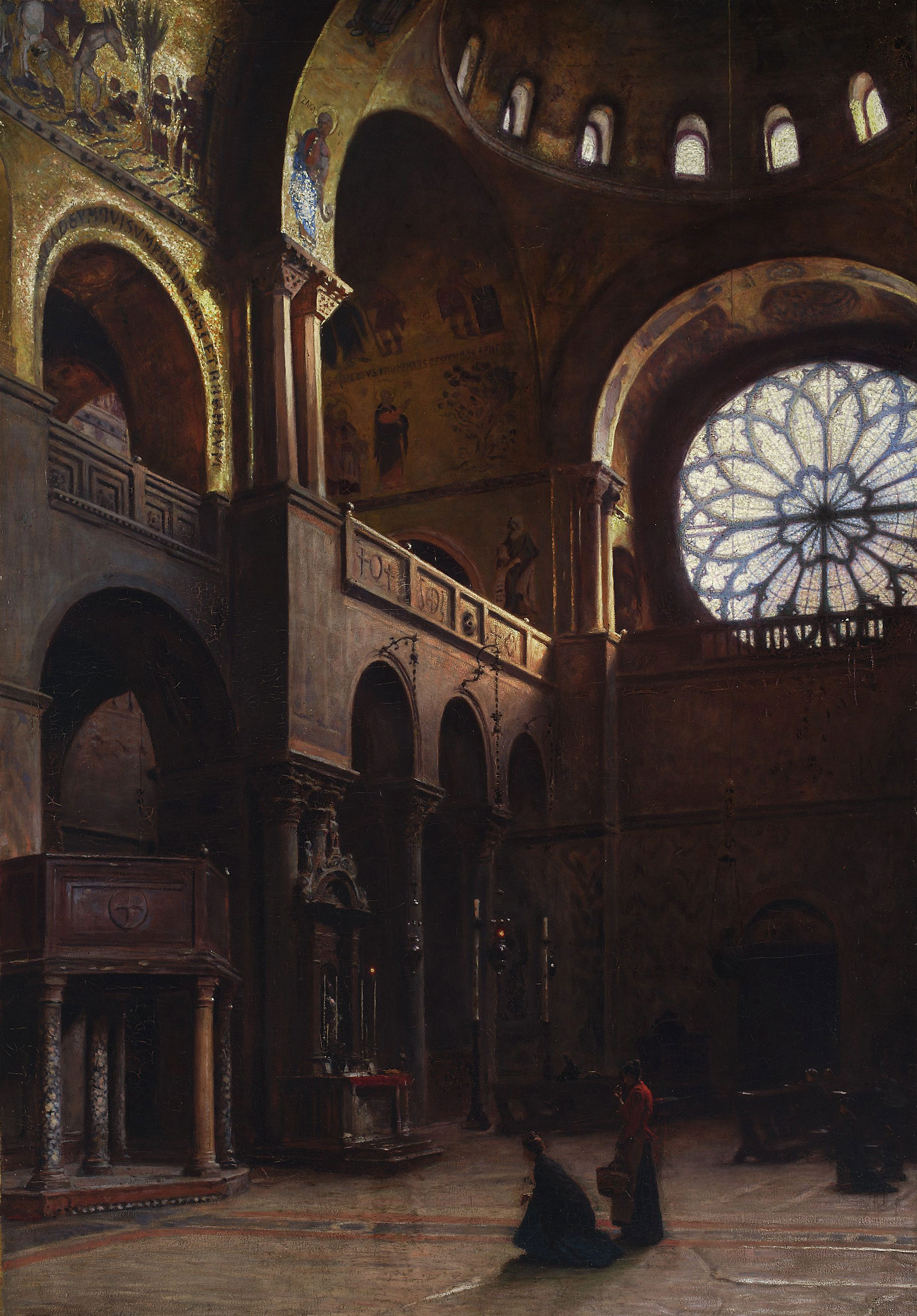 Aleksander Gierymski „Wnętrze bazyliki św.Marka w Wenecji", 1899 rok, źródło: Muzeum Narodowe w Warszawie