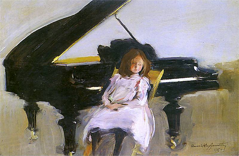Konrad Krzyżanowski "Dziewczynka przy fortepianie", źródło: własność prywatna (wikipedia.org)