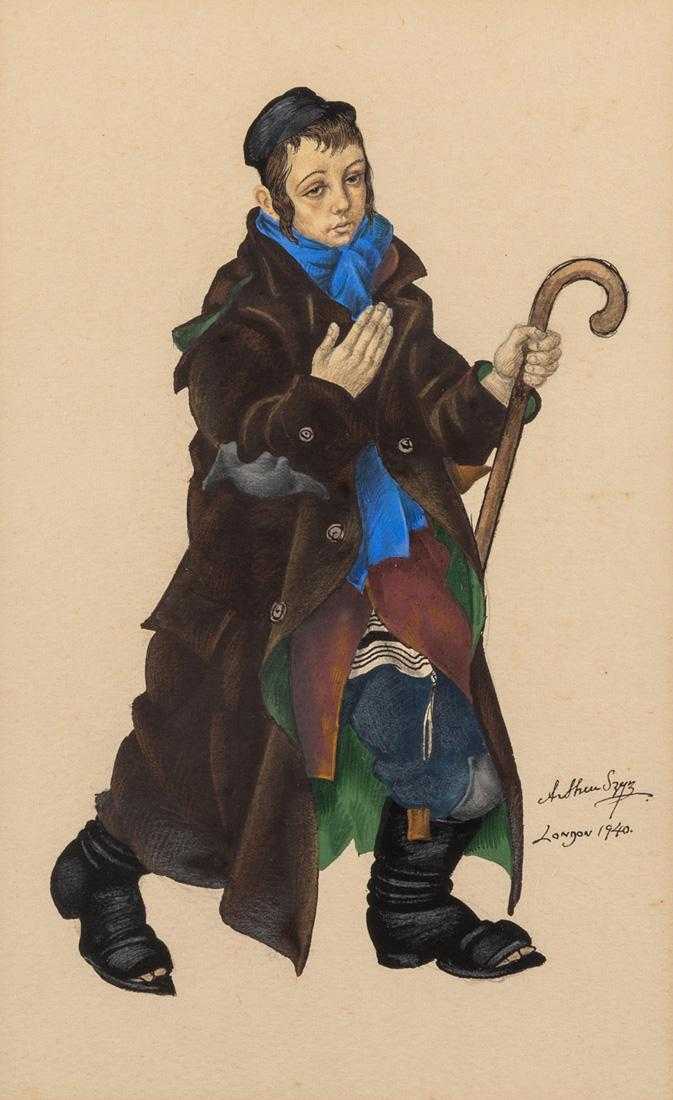 Artur Szyk (1894-1951) „Żebrający chłopiec”, źródło: Shapiro Auctions