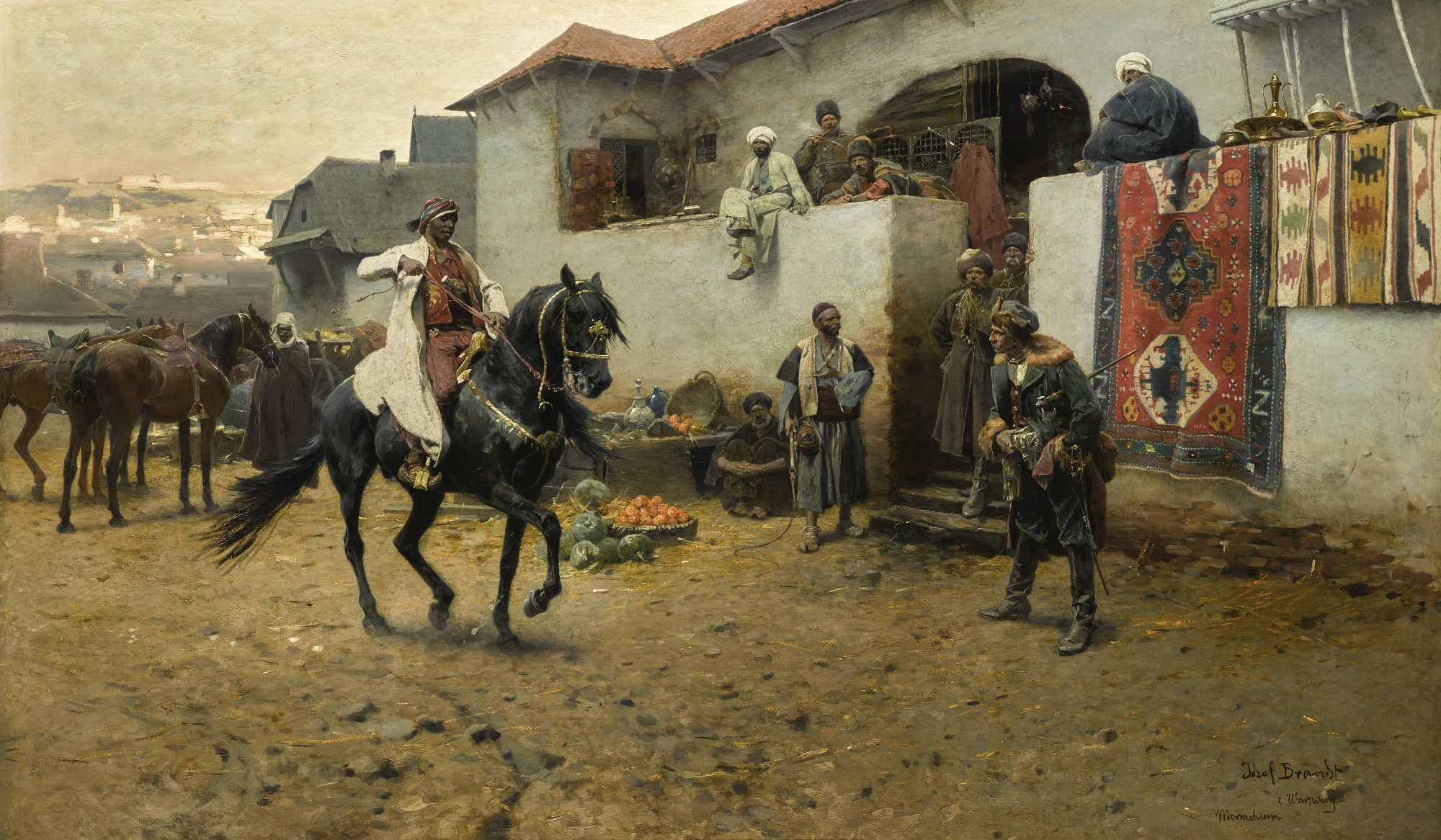 Józef Brandt (1841-1915) „Na wschodnim targu / Nabytek pełnej krwi / Arabczyk”, źródło: Sotheby's