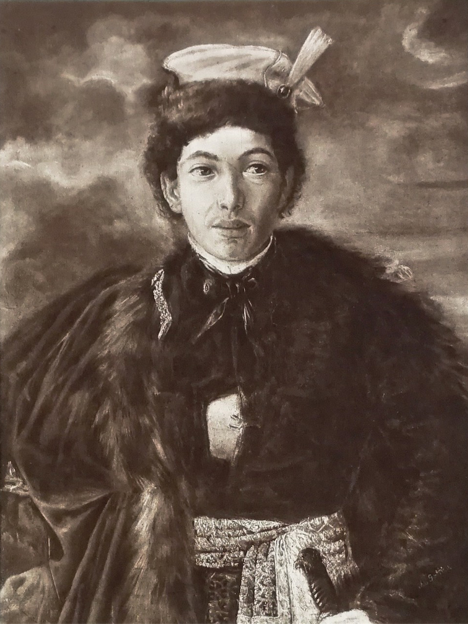 Maurycy Gottlieb "Autoportret w stroju szlachcica polskiego", 1874 rok, (rotograwiura), źródło: Warszawski Dom Aukcyjny
