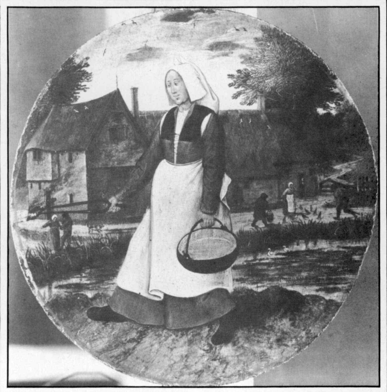 Pieter Brueghel (krąg) "Kobieta przenosząca żar", źródło: skradzionezabytki.pl