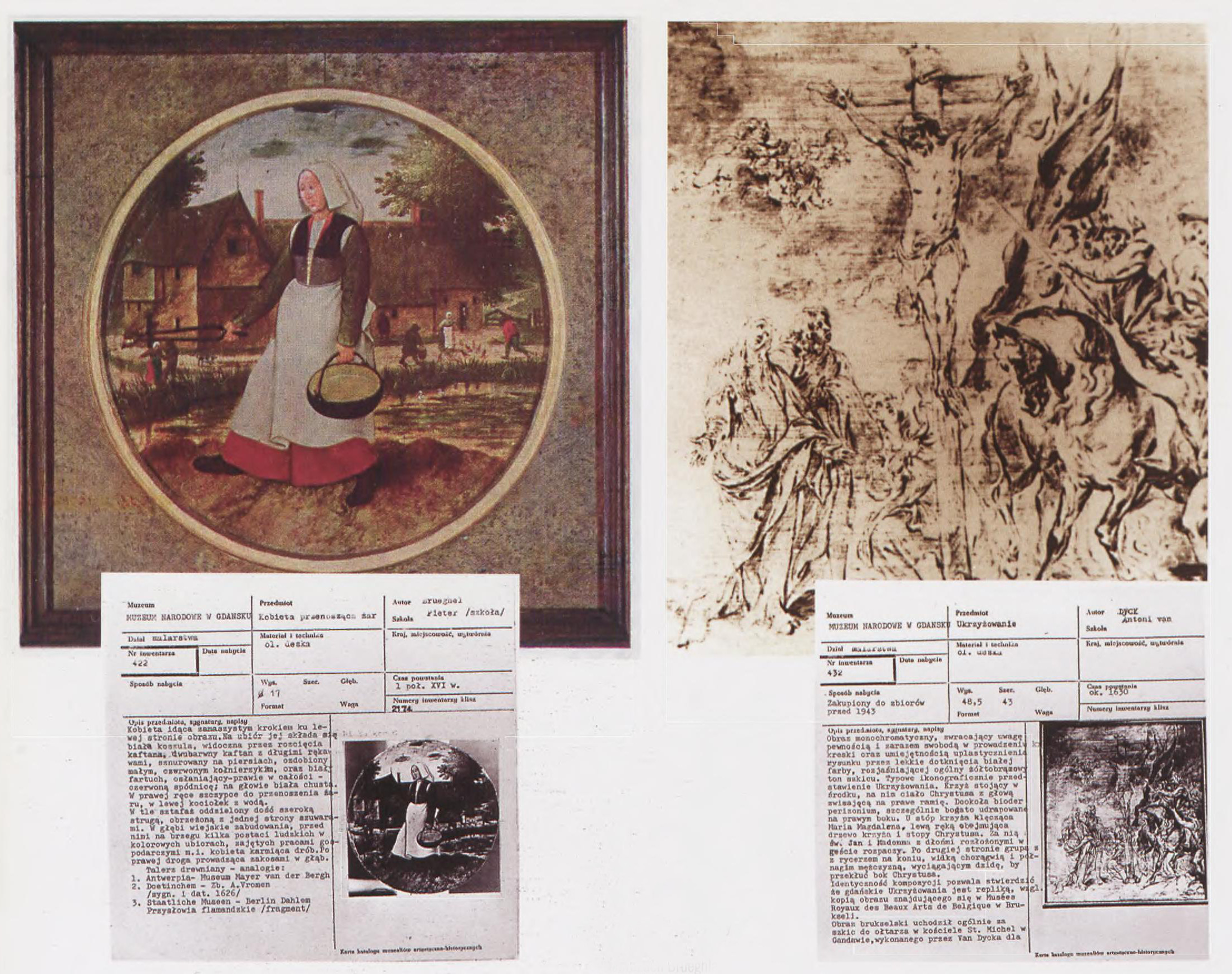 Karty muzealne pozostałe po skradzionych obrazach, źródło: "Cenne, bezcenne, utracone",  2008, Nr 4 (57)
