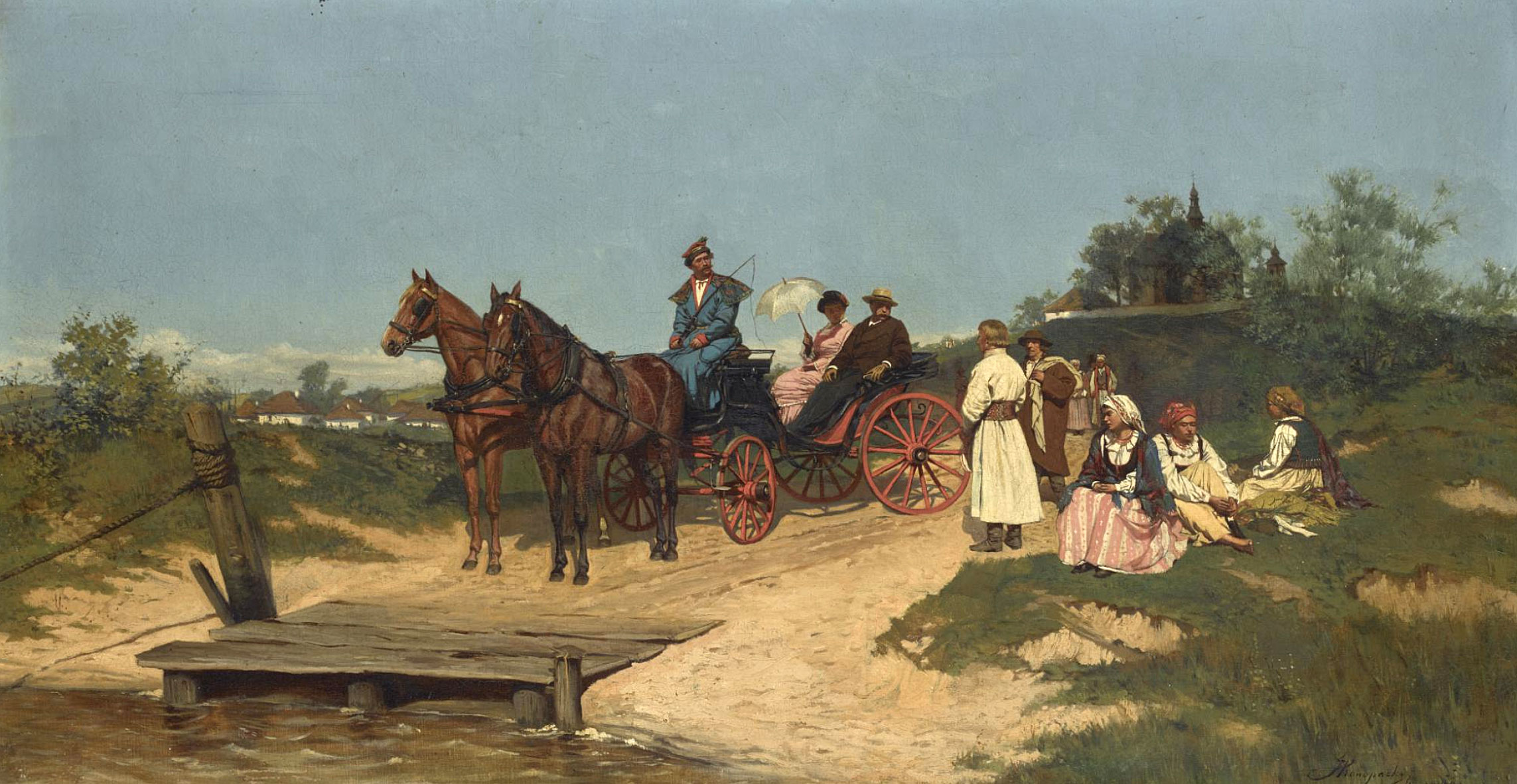 Jan Konopacki (1856-1896) „W oczekiwaniu na prom”, źródło: Sotheby’s