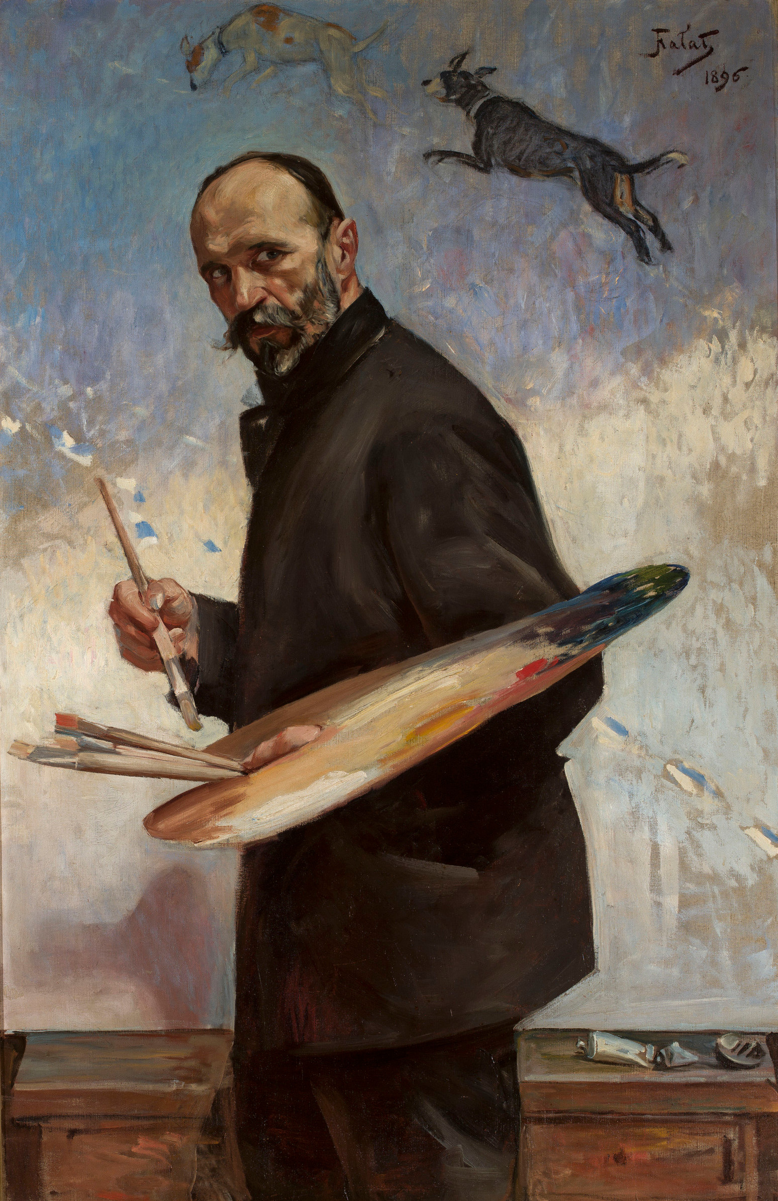 Julian Fałat "Autoportret z paletą", 1896 rok, źródło: Muzeum Narodowe w Warszawie