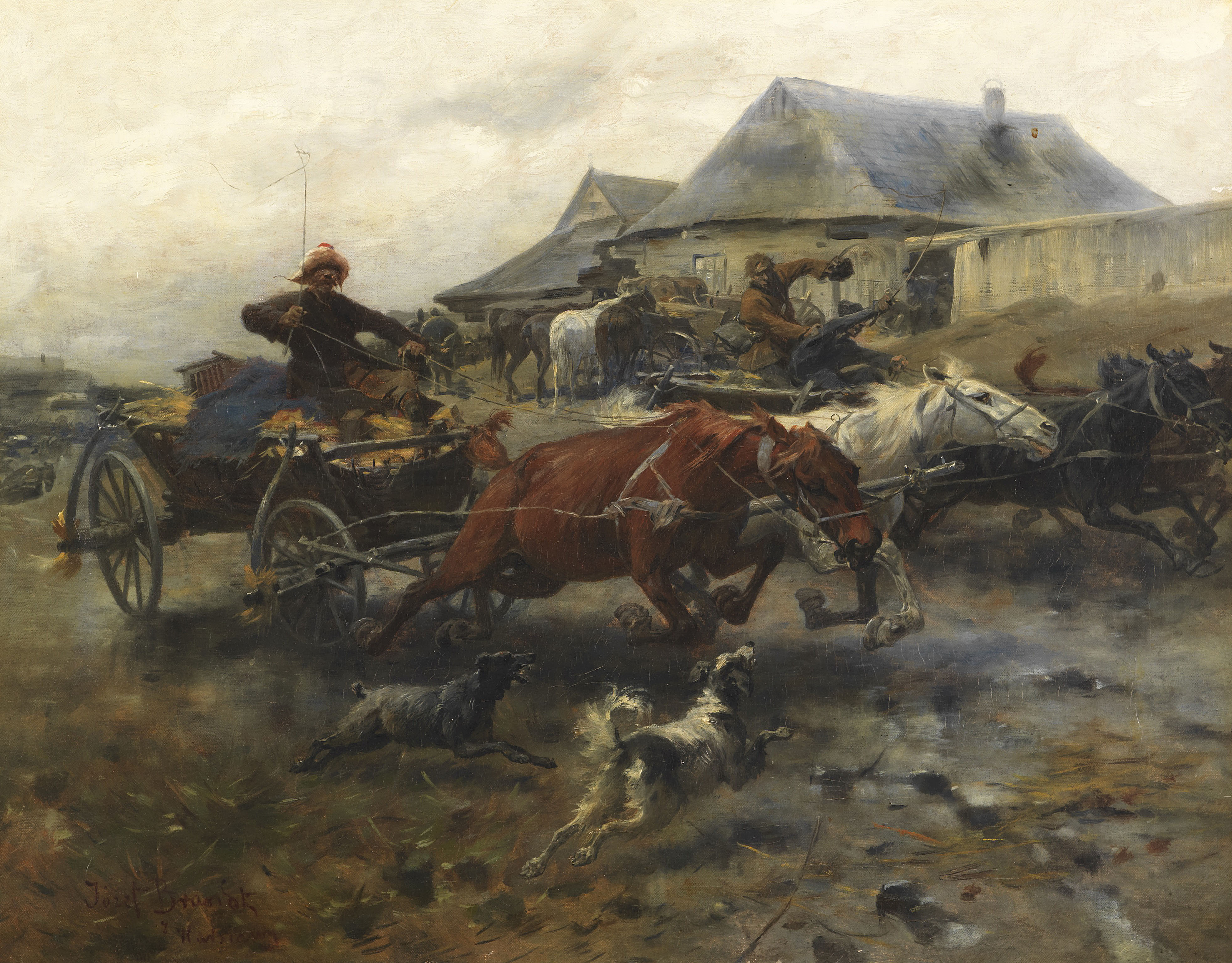 Józef Brandt (1841-1915) „Powrót z targu”, źródło: Ketterer Kunst