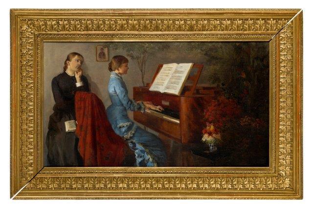 Jacek Malczewski (1854-1929) „Lekcja gry na pianinie”, źródło: Rosberrys