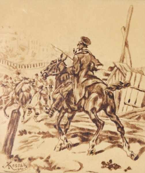 Juliusz Kossak (1824-1899) „Kozacki jeździec”, źródło: Auktionshaus Karrenbauer