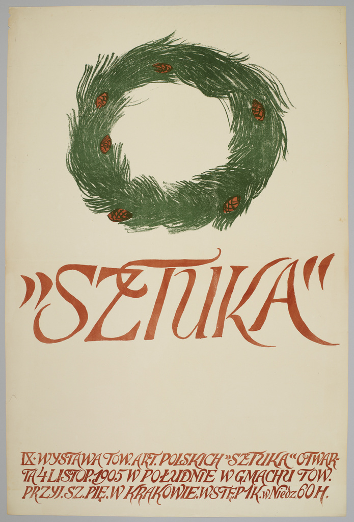 Jan Stanisławski, plakat "IX Wystawa Towarzystwa Artystów Polskich Sztuka", 1905 rok, źródło: Muzeum Narodowe w Krakowie