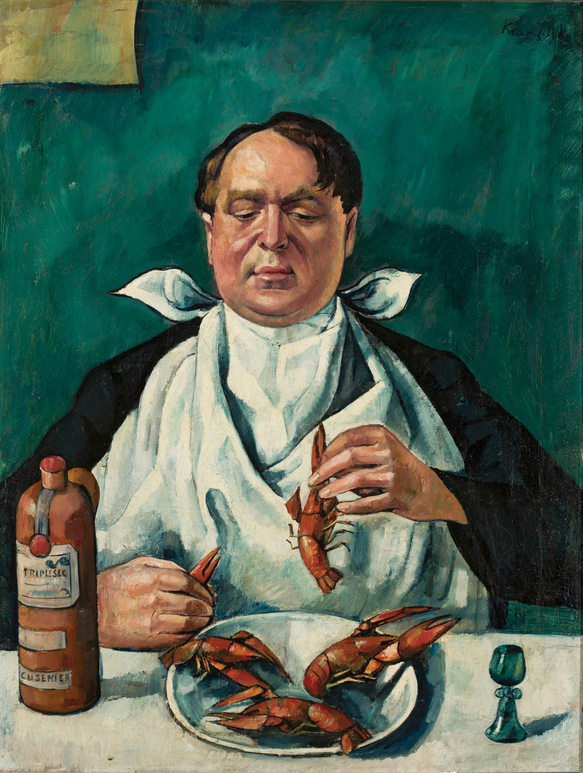 Roman Kramsztyk (1885-1942) "Mężczyzna jedzący raki (Portret Karola Szustra)", ok. 1919 rok, źródło: Muzeum Narodowe w Warszawie