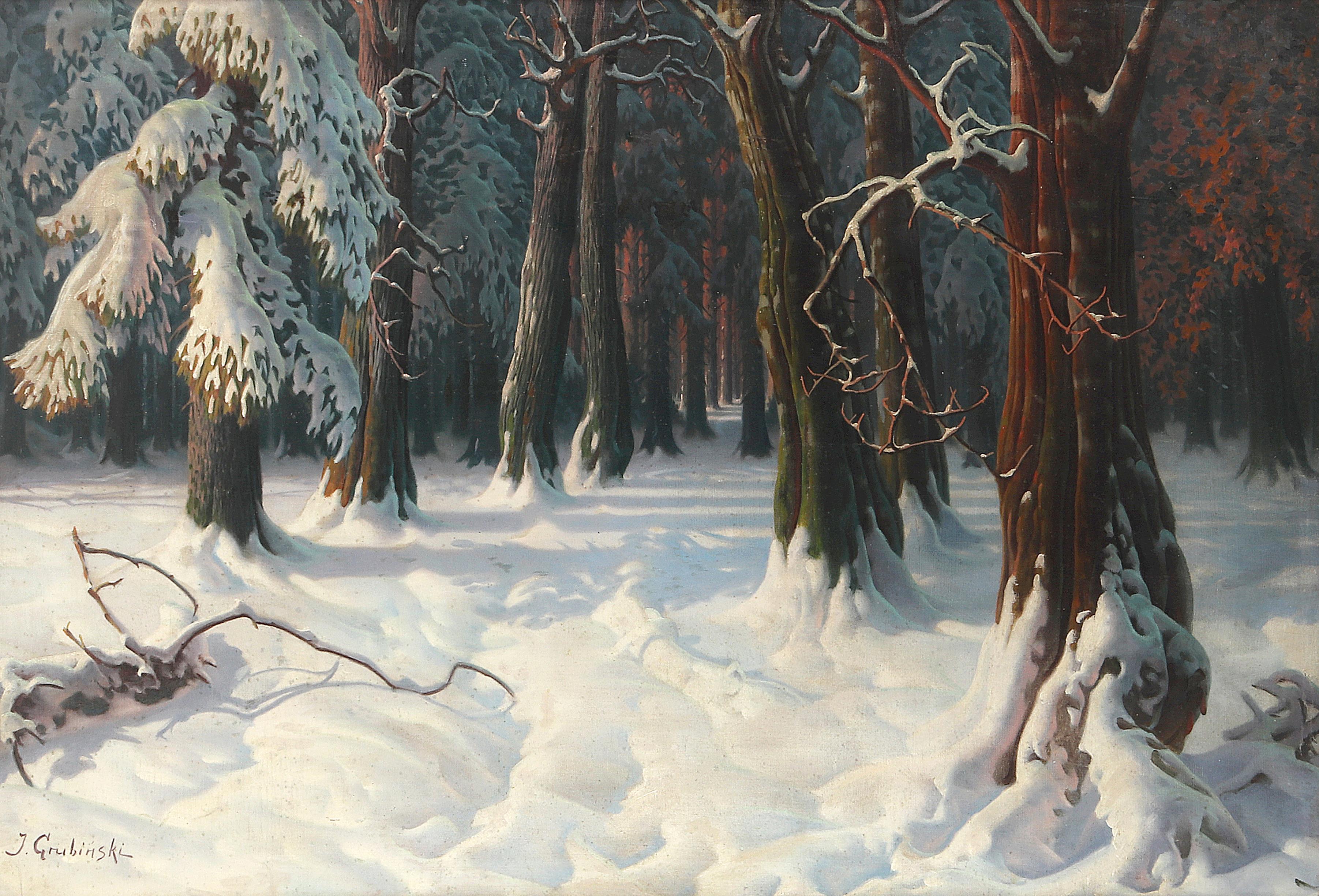 Jan Grubiński (1874-1945) „Pejzaż zimowy”, źródło: Dorotheum