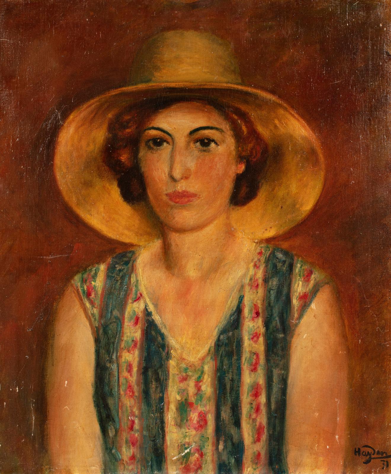 Henryk Hayden (1883-1970) „Portret kobiety w kapeluszu”, źródło: Millon