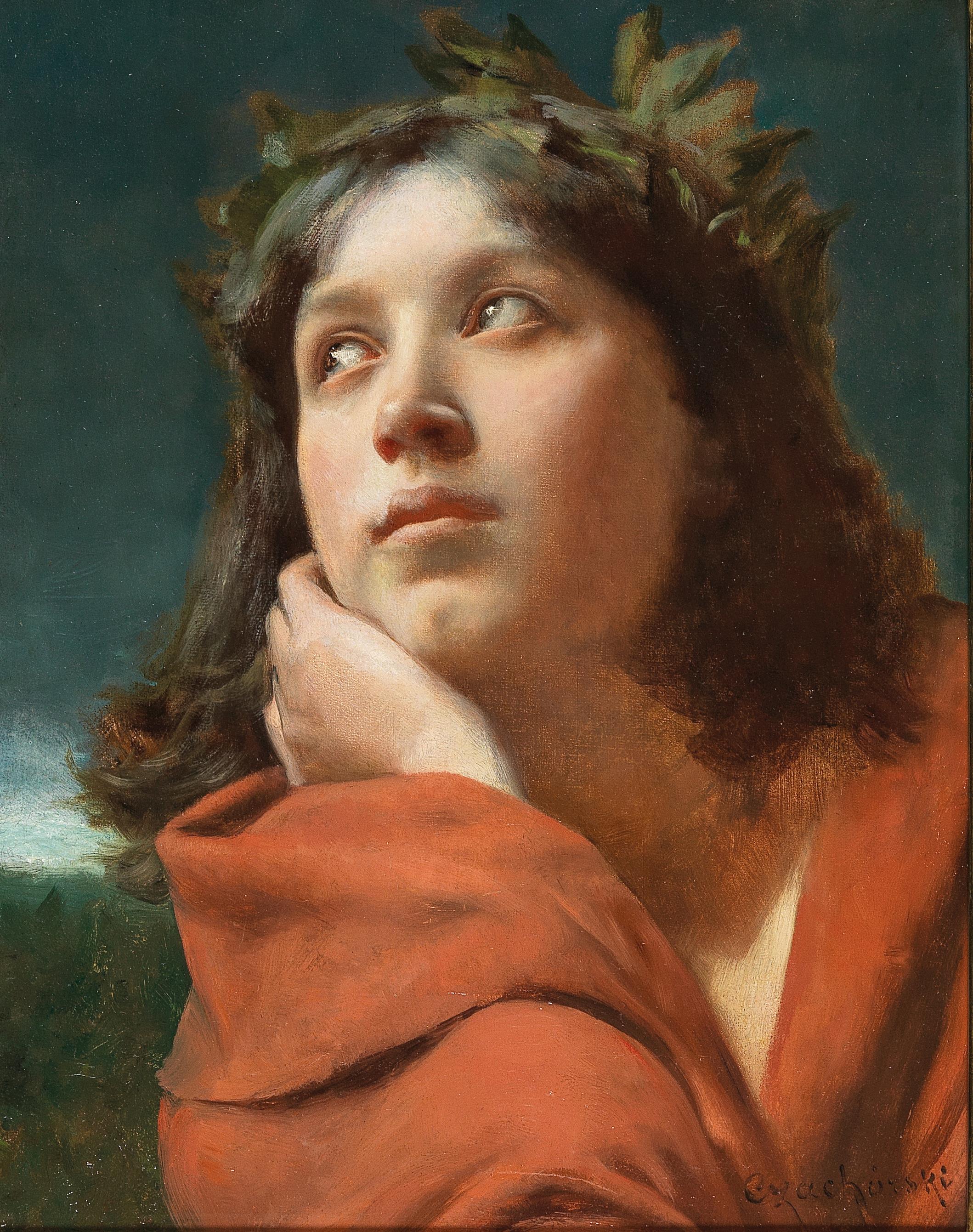 Władysław Czachórski (1850-1911) „Dziewczyna w wieńcu”, źródło: Dorotheum
