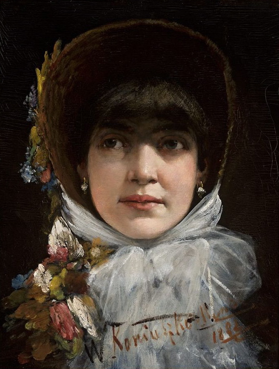 Wacław Koniuszko (1854-1900) "Portret młodej kobiety z grzywką ", 1882 rok, źródło: Muzeum Narodowe w Warszawie
