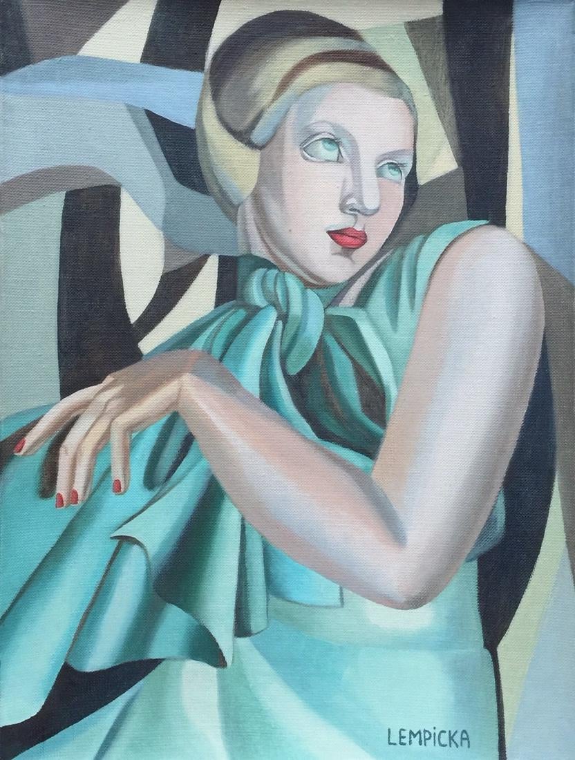 Tamara Łempicka (1898-1980) „Seledynowa dama”, źródło: Harlequin Auction