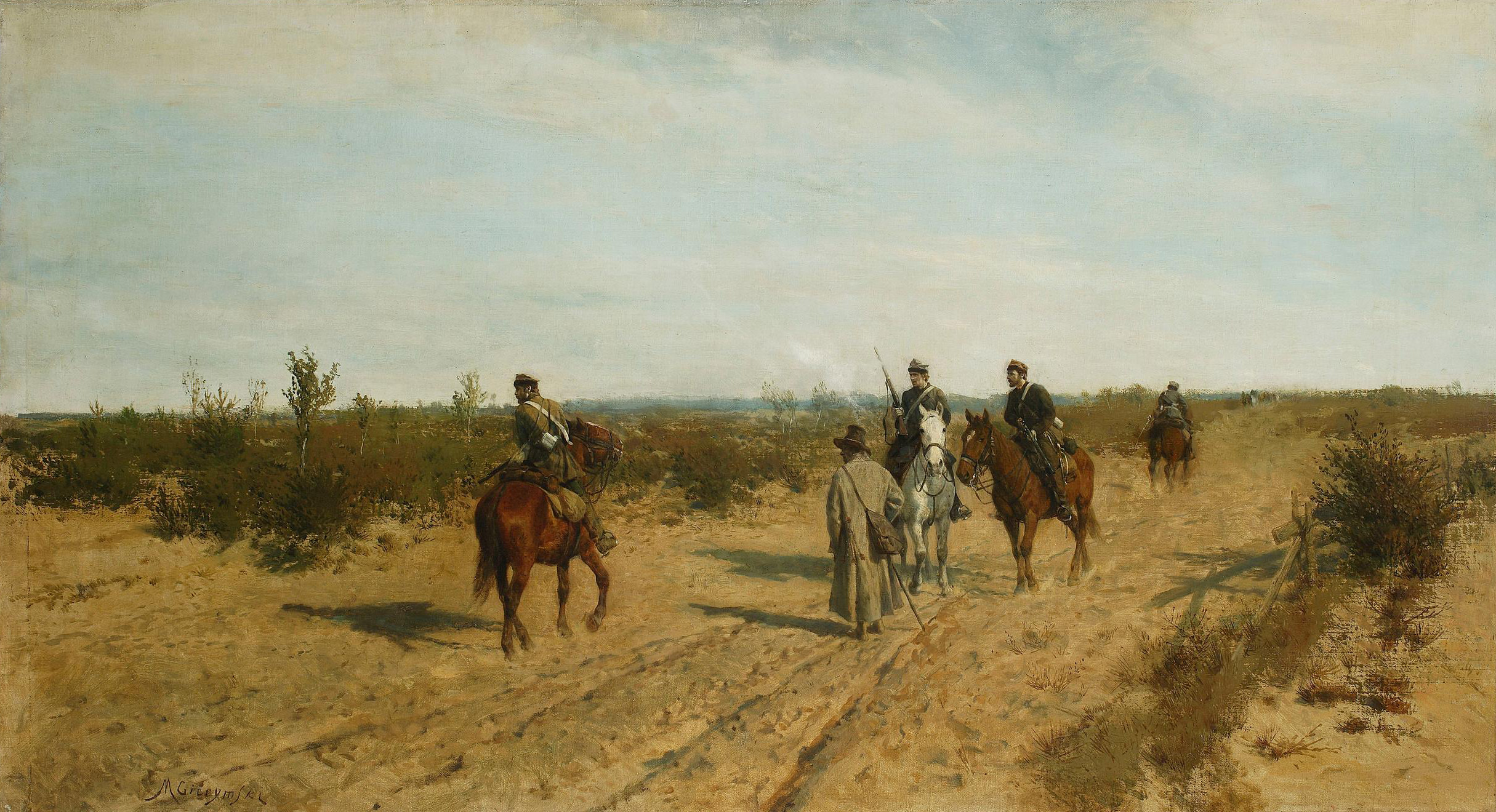 Maksymilian Gierymski (1846-1874) "Patrol powstańczy", ok. 1873 roku, źródło: Muzeum Narodowe w Warszawie
