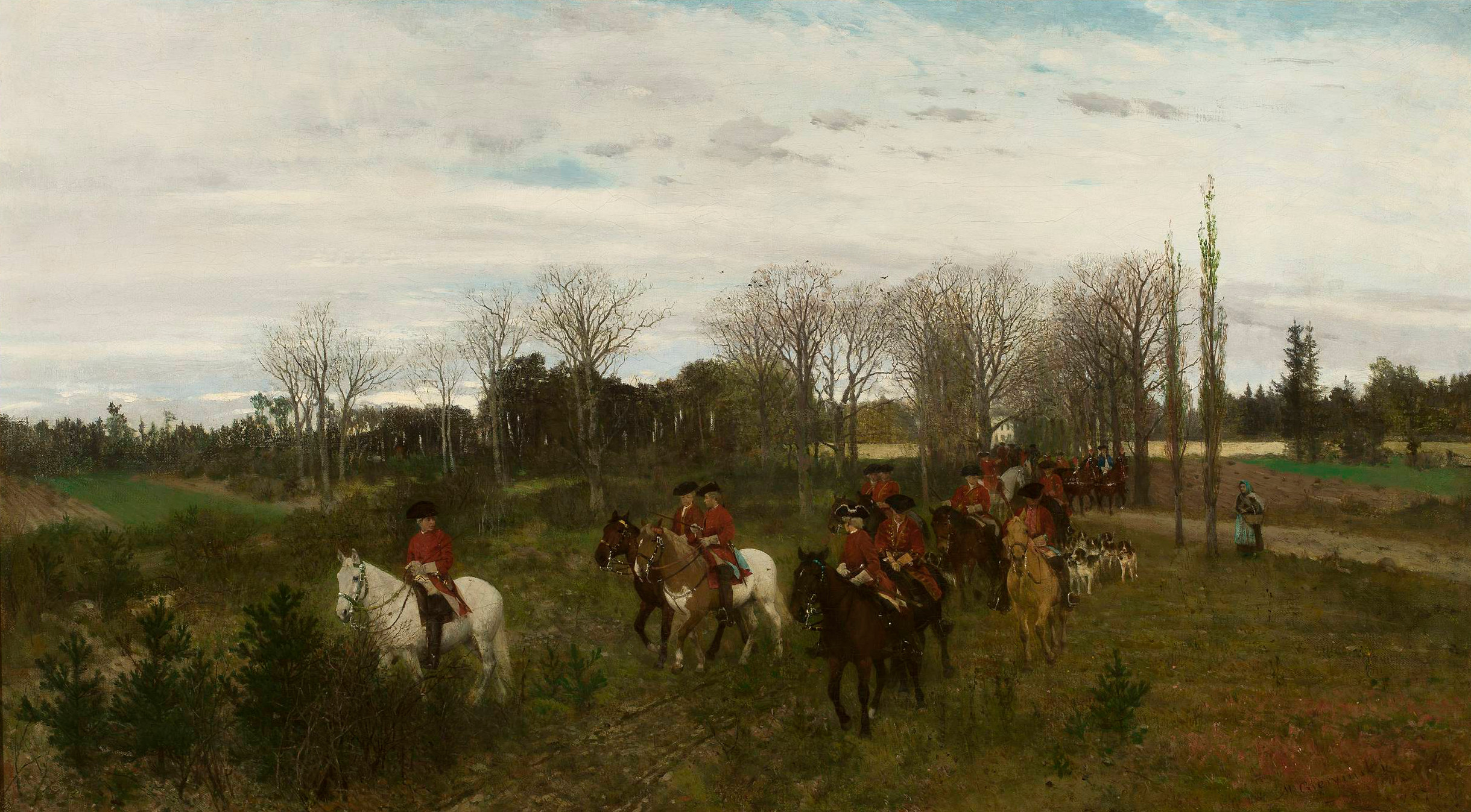 Maksymilian Gierymski (1846-1874) "Wyjazd na polowanie", 1871 rok, źródło: Muzeum Narodowe w Warszawie