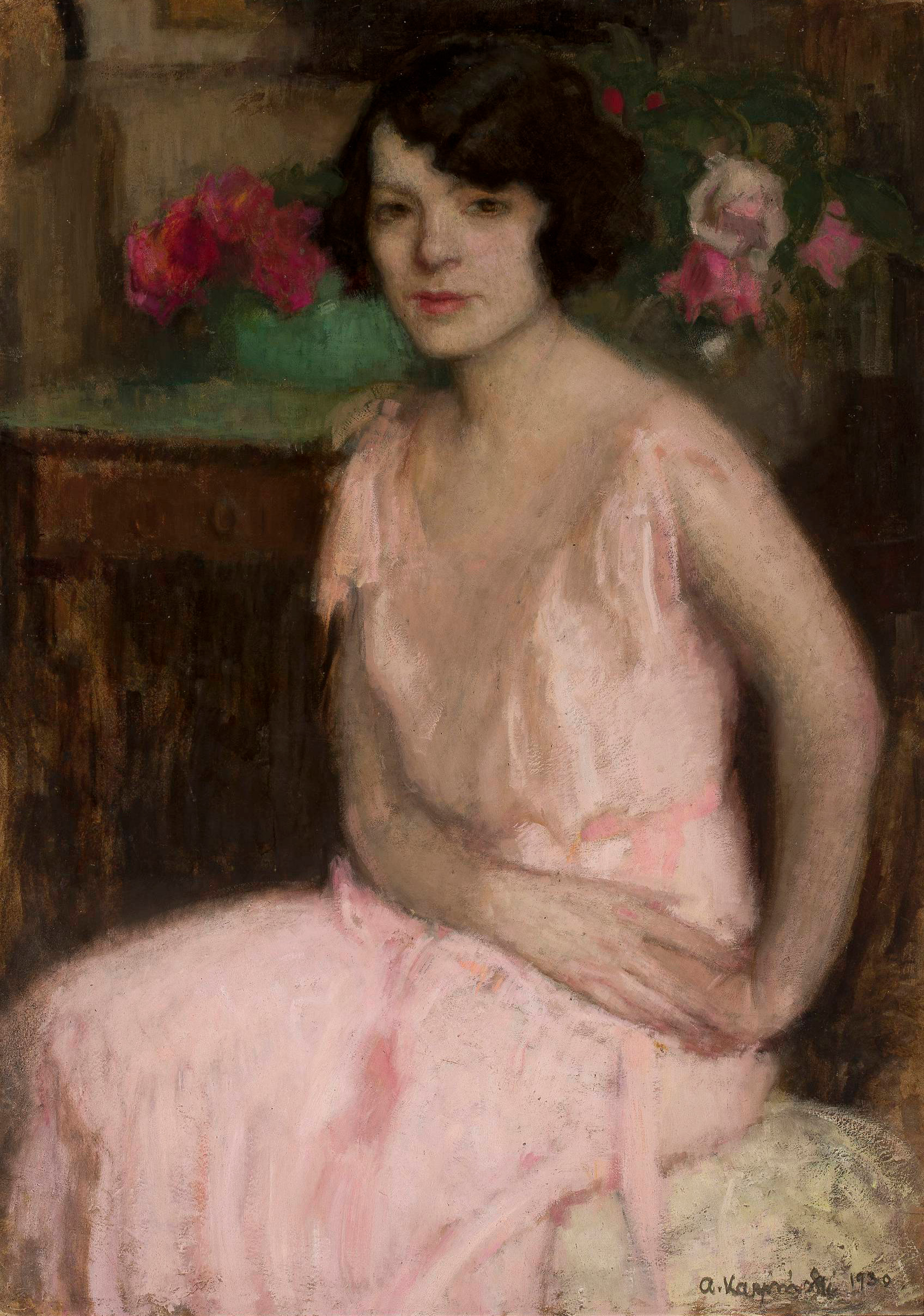 Alfons Karpiński (1875 - 1961) "Portret żony", 1930 rok, źródło: Muzeum Narodowe w Warszawie