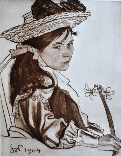 Stanisław Wyspiański (1869-1907) "Dziewczyna z narcyzem"