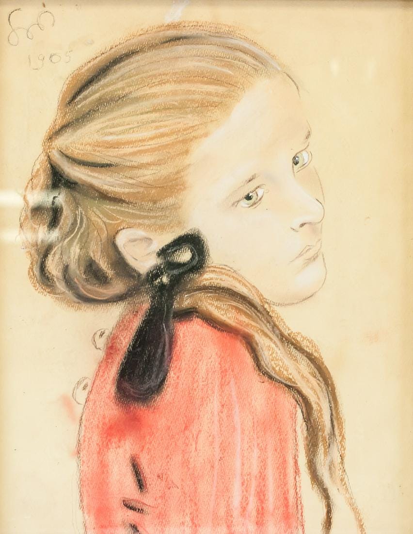 Stanisław Wyspiański (1869-1907) "Dziewczynka z warkoczem”, źródło: 888 Auctions