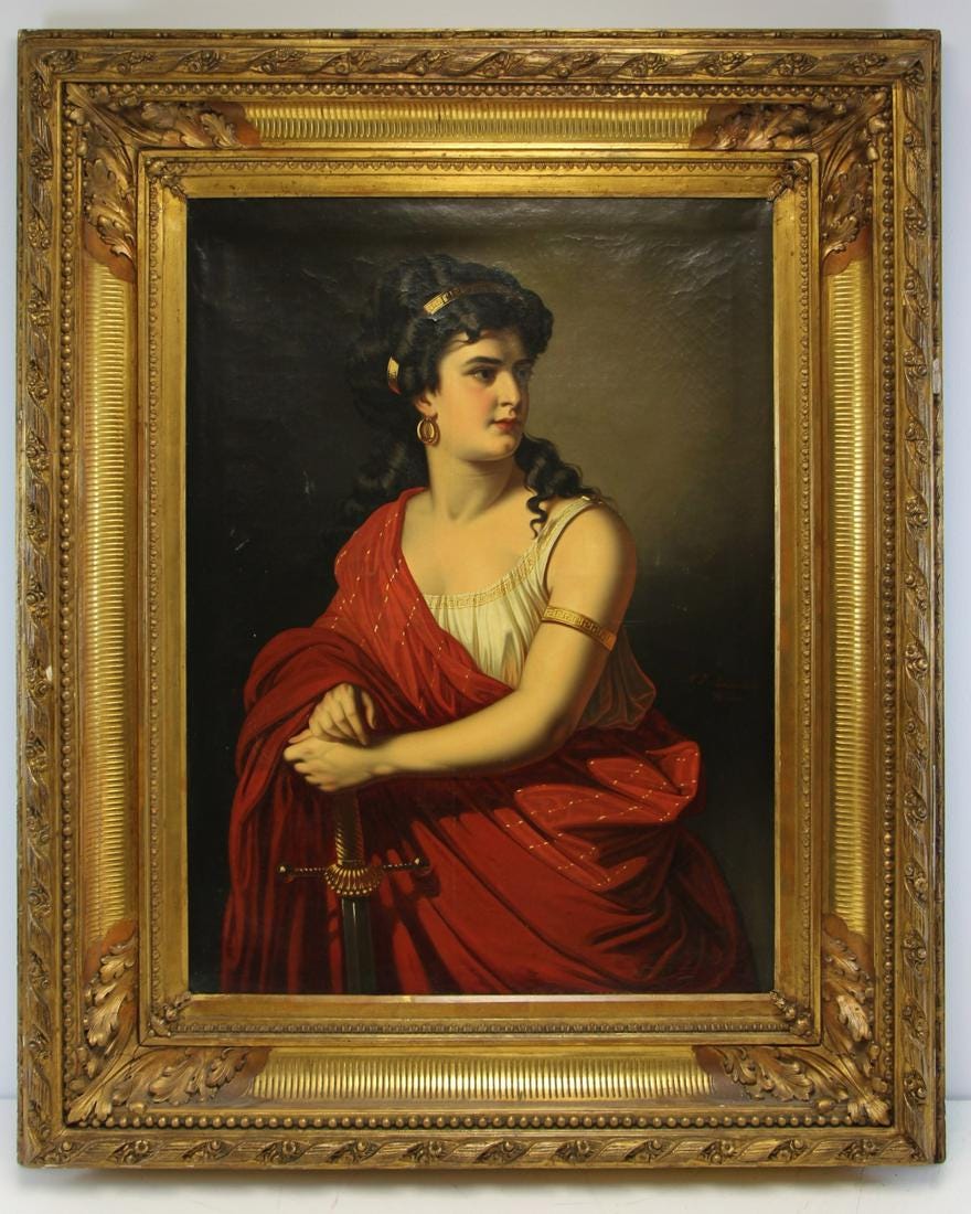 Marcel Johann Zadorecki (czynny ok. 1850-1880) „Judyta”, źródło: Clarke Auction Gallery