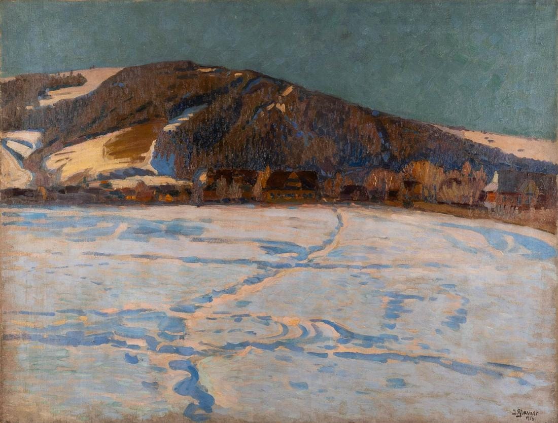 Jakub Glasner (1879-1942) "Zimowy pejzaż", źródło: Hargesheimer Kunstauktionen