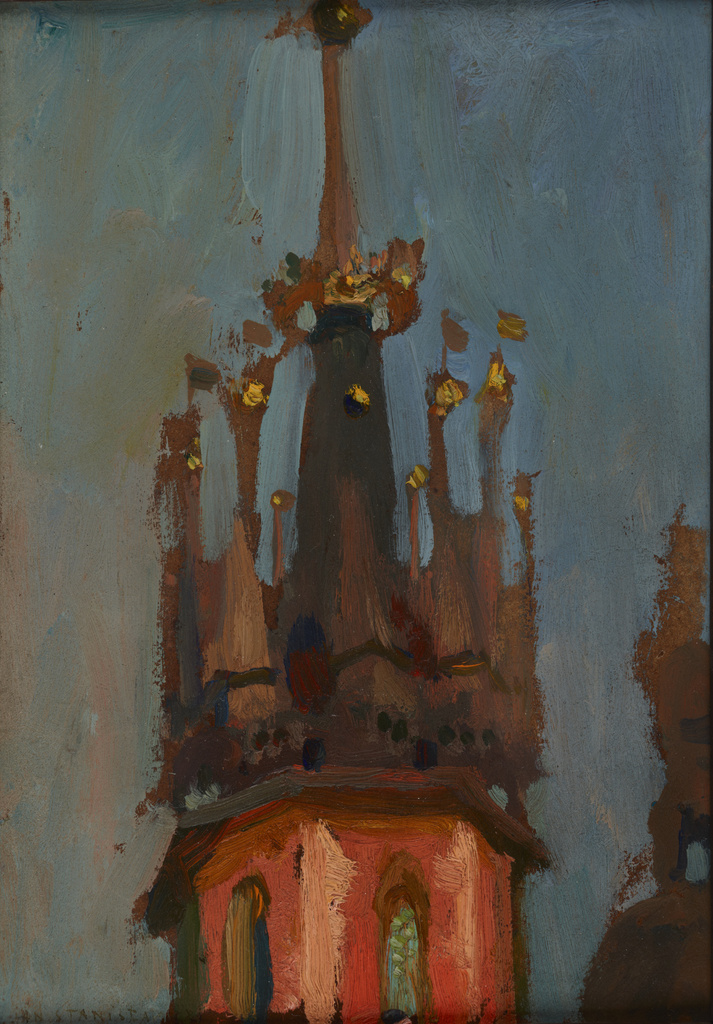 Jan Stanisławski (1860-1907) "Hełm wieży Mariackiej w Krakowie", około 1904 roku, źródło: Muzeum Narodowe w Krakowie