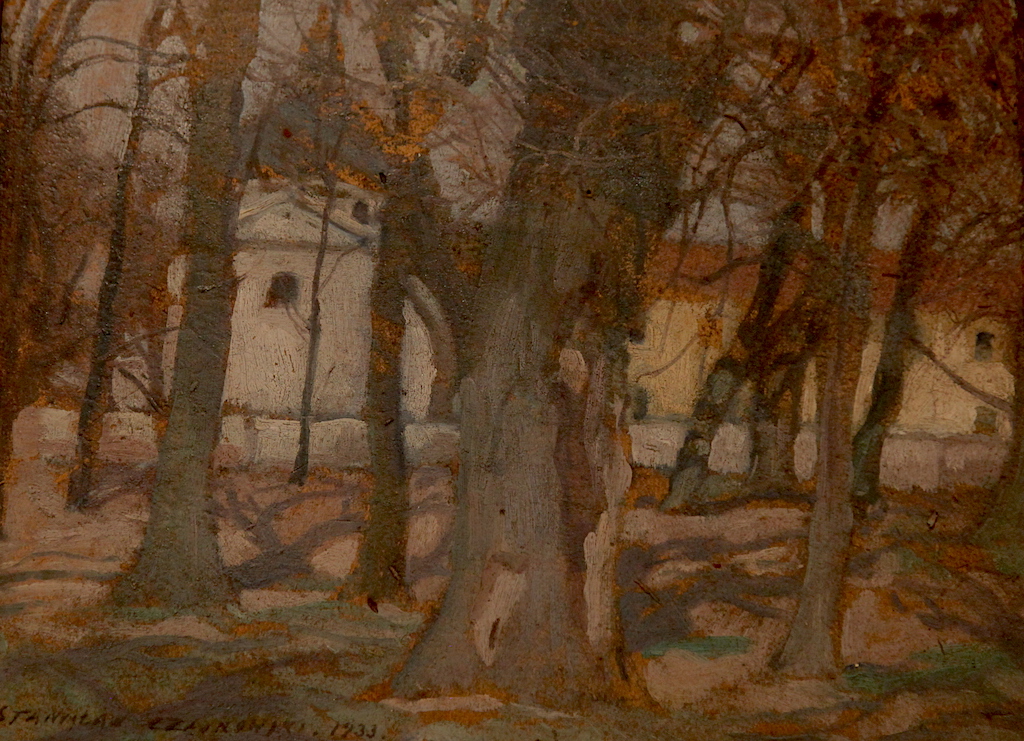 Stanisław Czajkowski (1878-1954) "Kościół w Czerniakowie", źródło: Muzeum Okręgowe w Bydgoszczy (kolekcja Wandy i Leonarda Pietraszaków)