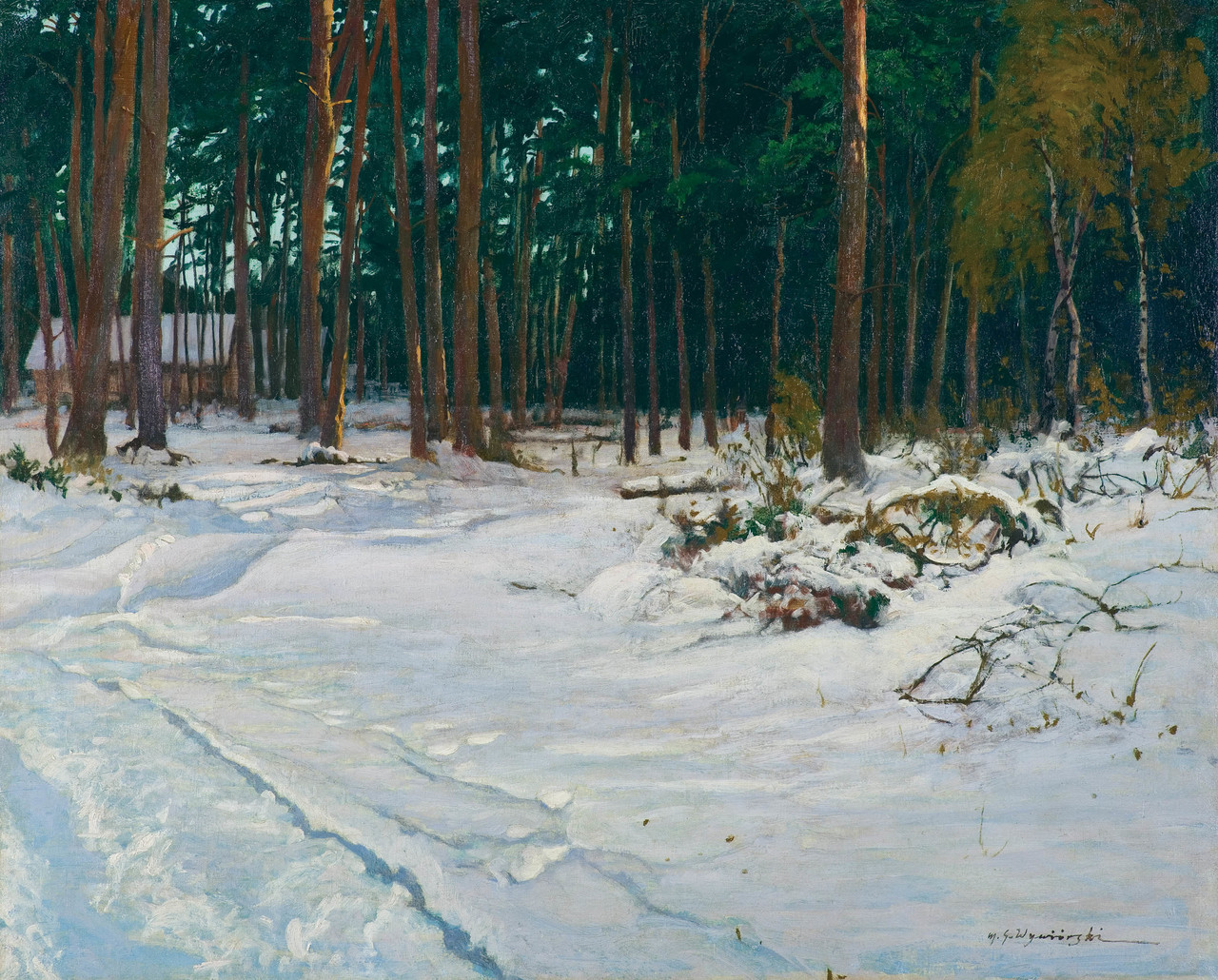 Michał Gorstkin-Wywiórski (1861-1926) "Zimowy las", źródło: Agra-Art