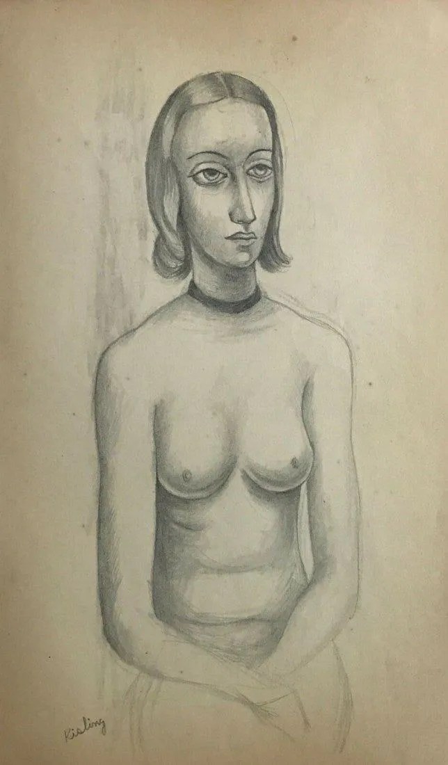 Mojżesz Kisling (1891-1953) „Akt siedzący”, źródło: Willow Fine Art Gallery