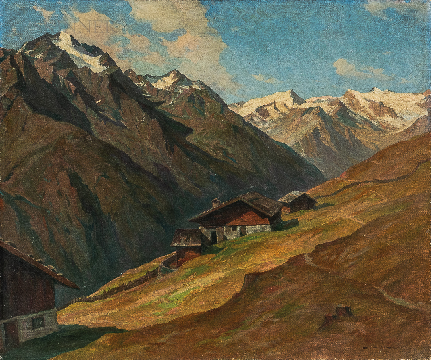 Karol Kossak (1896-1975) „Pejzaż alpejski”, źródło: Skinner