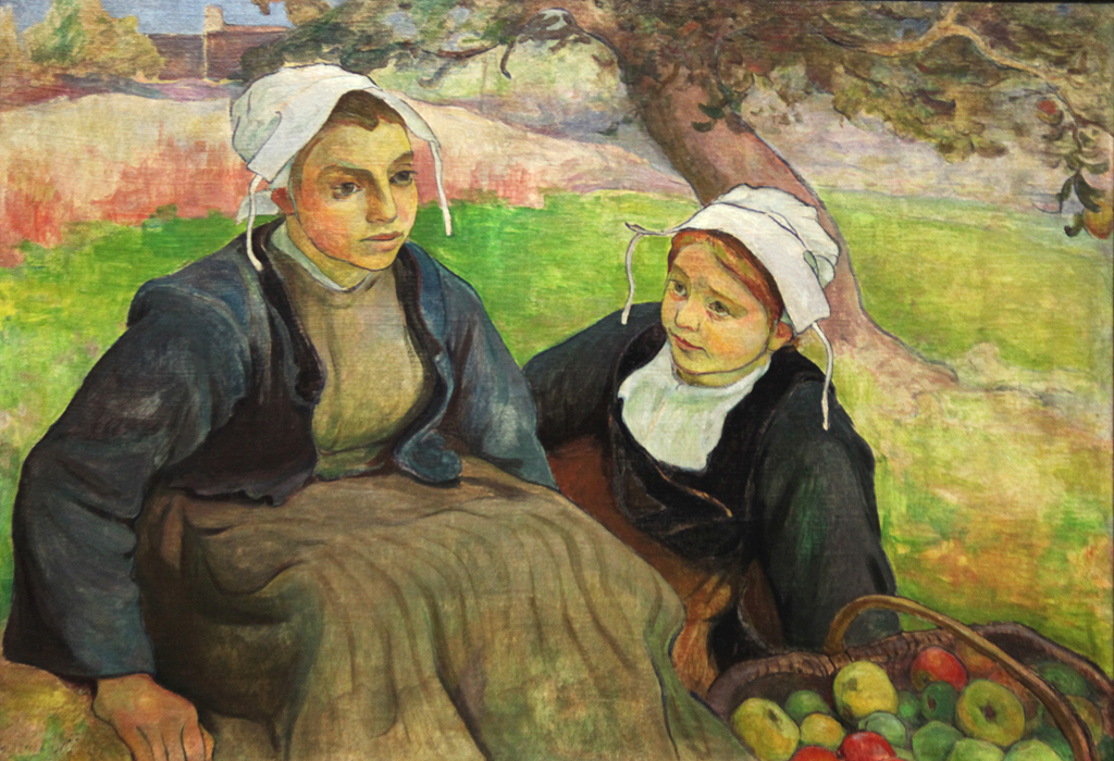 Władysław Ślewiński (1856-1918) "Dwie Bretonki z koszem jabłek", 1897 rok, olej/płótno, 82 x 116 cm, źródło: Muzeum Narodowe w Warszawie