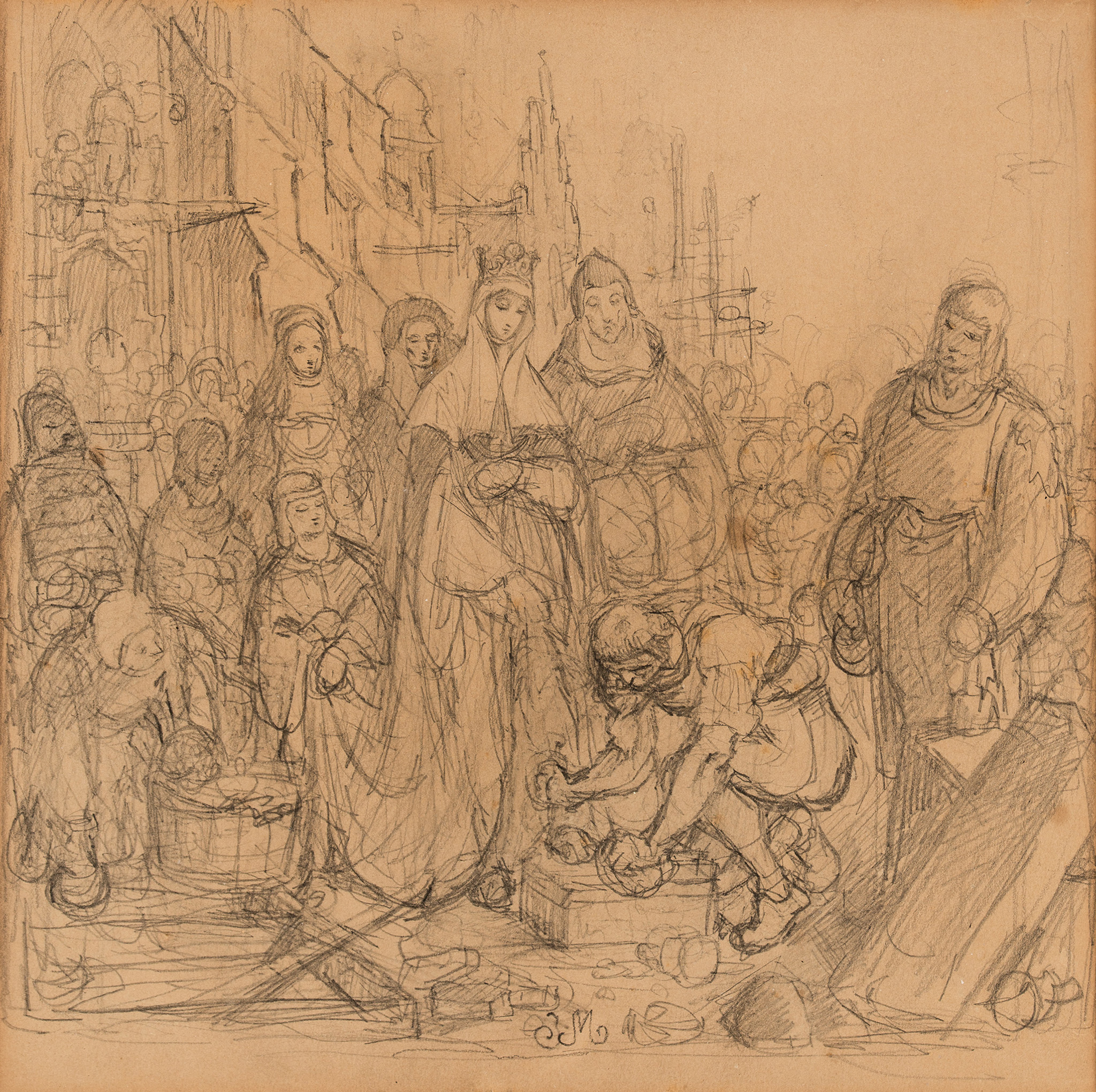 Jan Matejko (1838-1893) „Stopka Królowej Jadwigi”, 1857 rok, źródło: Salon Dzieł Sztuki Connaisseur