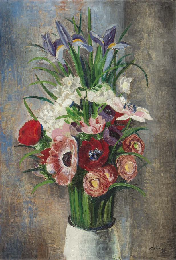 Mojżesz Kisling (1891-1953) „Bukiet kwiatów w białym wazonie", źródło: Mainichi Auction