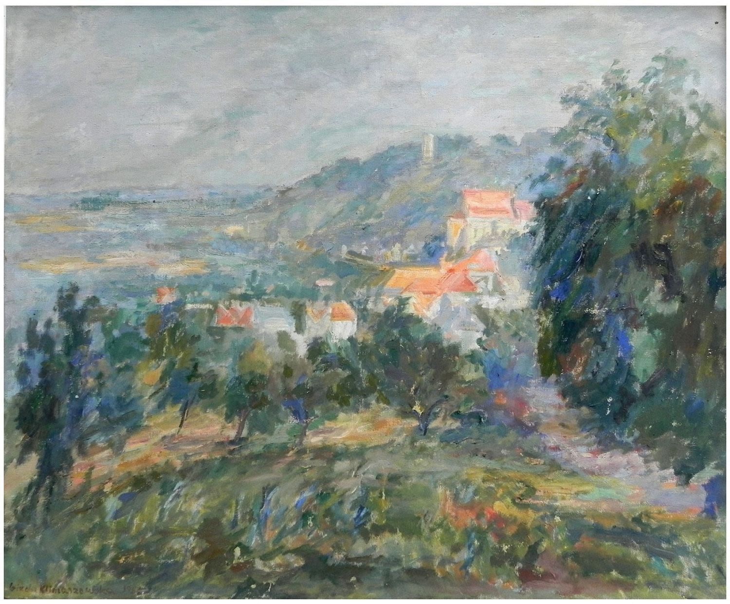 Gizela (Klimaszewska Arctowa) Hufnagel (1903-1997) „Panorama Kazimierza Dolnego", źródło: Yair Gallery