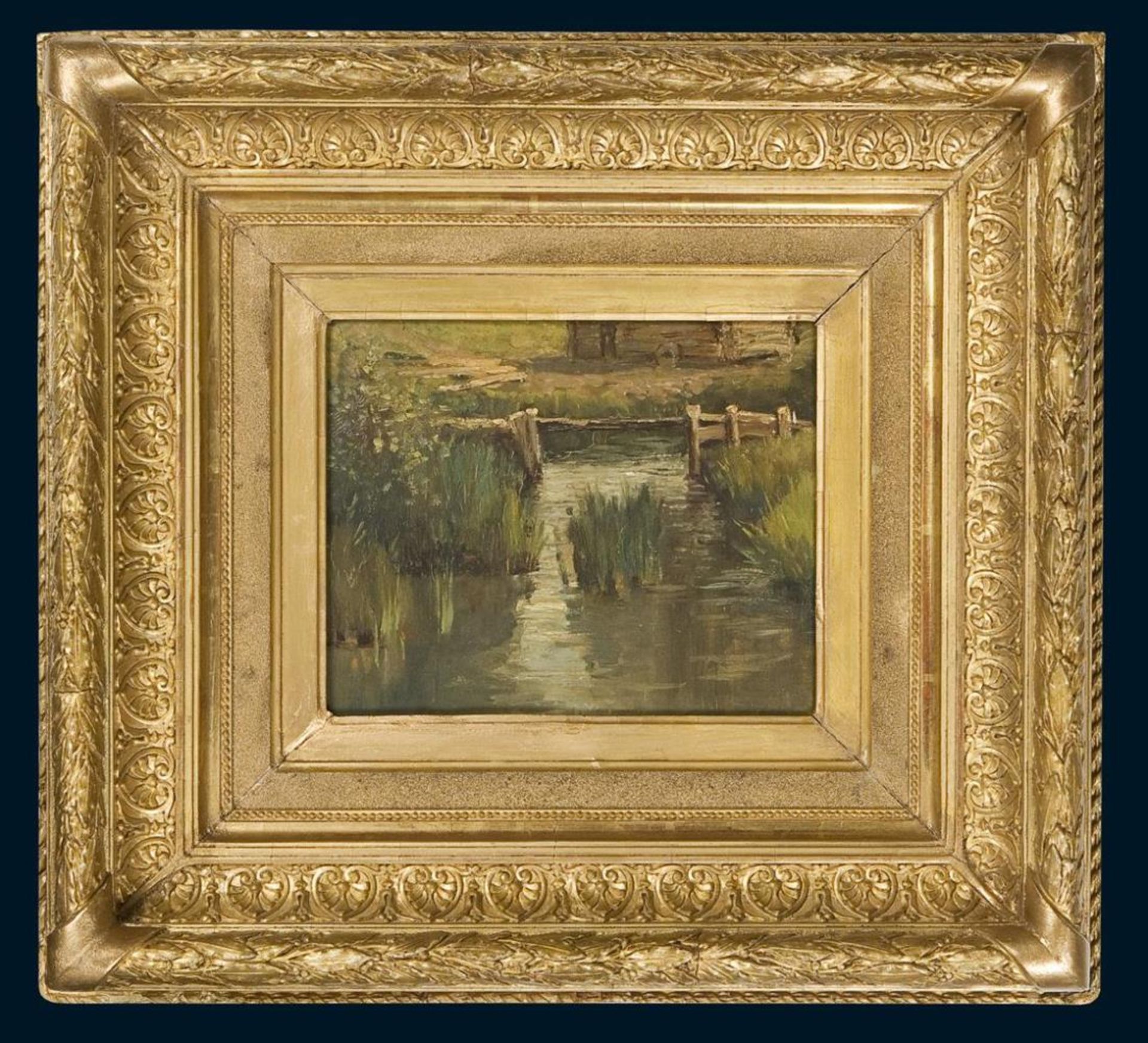 Iwan Trusz (1869-1941) „Pejzaż z kanałem", źródło: Auktionshaus Wendl
