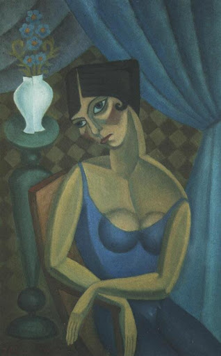 Konrad Winkler (1882-1962) "Portret żony", 1920 rok, źródło: Muzeum Sztuki w Łodzi