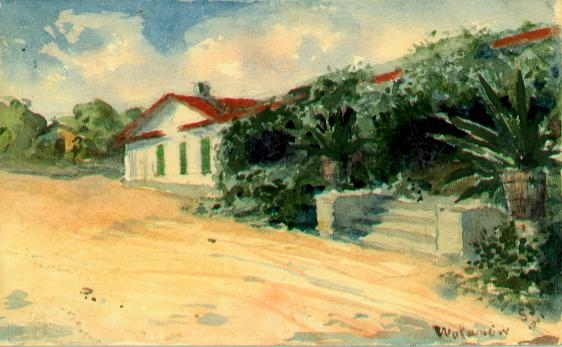 Soter Jaxa-Małachowski (1867-1952) "Dwór w Wolanowie", 1908 rok, źródło: kolekcja prywatna