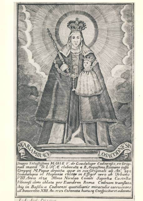 Miedzioryt Matki Boskiej Kodeńskiej, autor: Teodor Strzelbicki, XVIII wiek, źródło: Pałac Wilanów