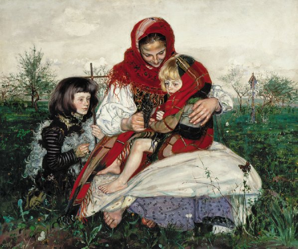 Wlastimil Hofman (1881-1970) "Madonna ze szpakiem", 1909 rok, źródło: Muzeum Narodowe w Poznaniu 