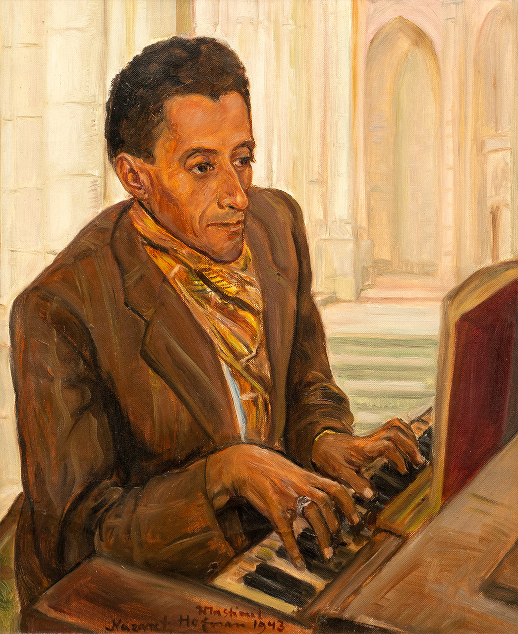 Wlastimil Hofman (1881-1970) "Organista", Nazaret, 1943 rok, źródło: Dom Aukcyjny Libra 