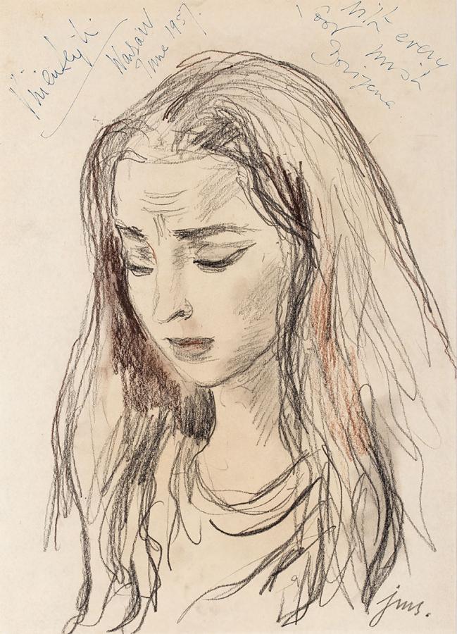 Jan Marcin Szancer (1902-1973), "Portret dziewczyny", 1957 rok, źródło: Sopocki Dom Aukcyjny