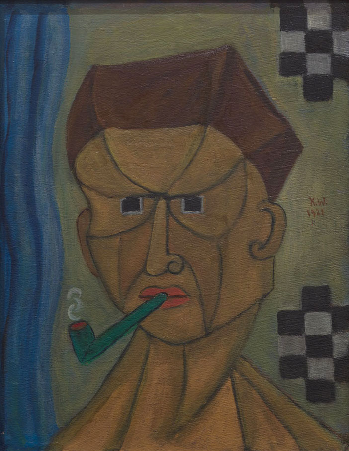 Konrad Winkler (1882-1962) "Mężczyzna z fajką (Portret Tytusa Czyżewskiego)", 1921 rok, źródło: Muzeum Narodowe w Krakowie