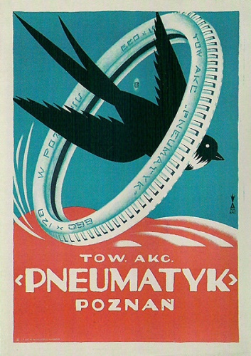 Tadeusz Gronowski (1894-1990), plakat dla Towarzystwa Akcyjnego Pneumatyka w Poznaniu, 1923 rok, źródło: pigasus-gallery.de
