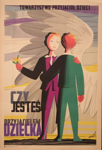 Tadeusz Gronowski (1894-1990), Towarzystwo Przyjaciół Dzieci, plakat Tadeusza Gronowskiego, 1952 rok, źródło: pigasus-gallery.de