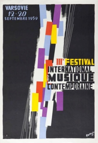 Tadeusz Gronowski (1894-1990), plakat na Festiwal Muzyki Współczesnej, 1959 rok, źródło: pigasus-gallery.de
