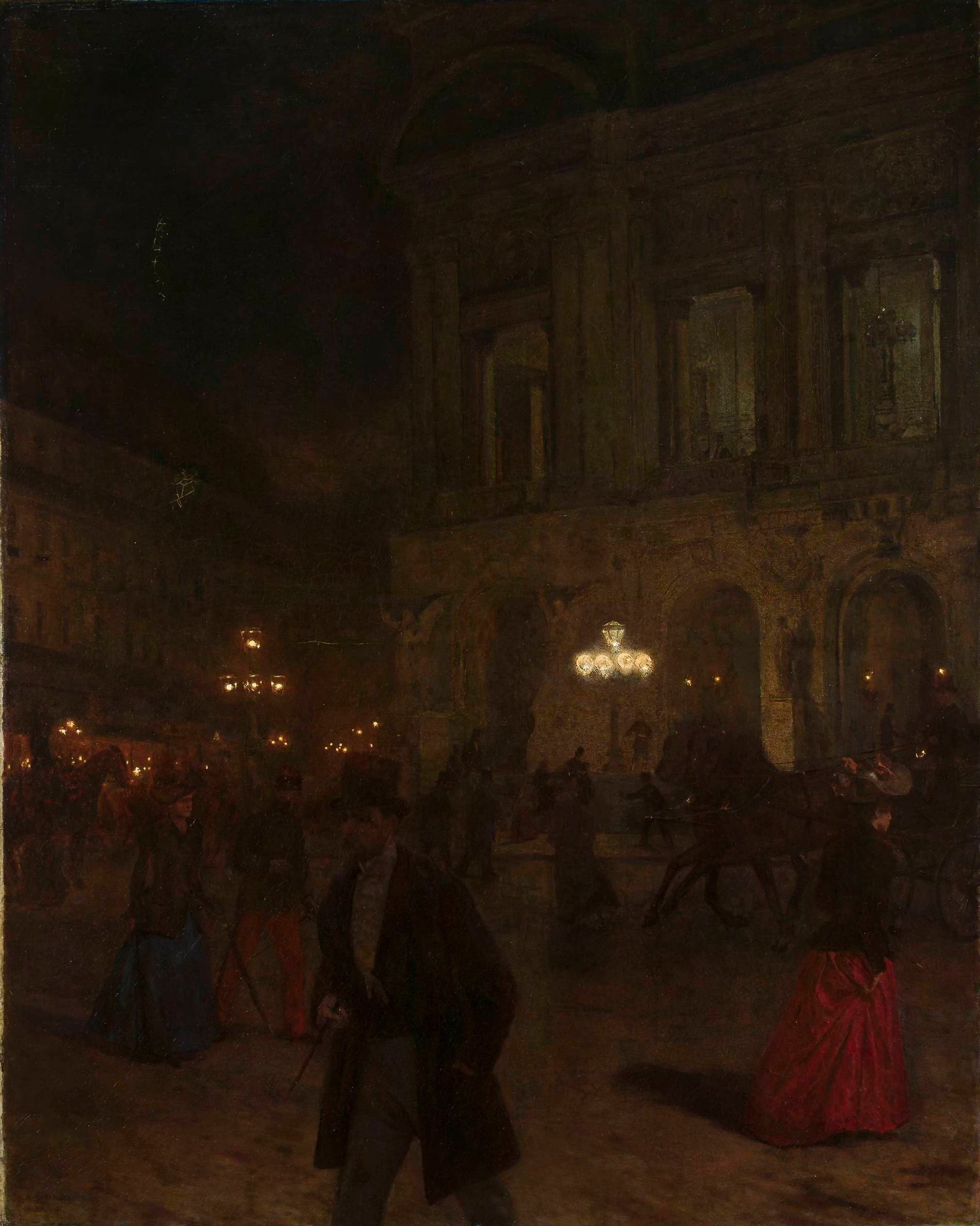 Aleksander Gierymski (1850-1901), "Opera paryska w nocy I", 1891 rok, źródło: Muzeum Narodowe w Warszawie