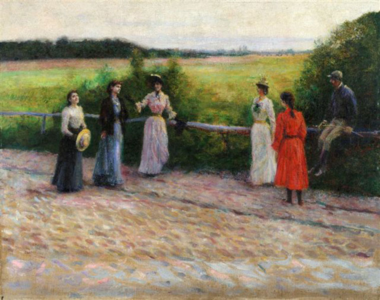 Władysław Podkowiński (1866-1895), „Spotkanie”, 1892 rok, olej/płótno; 71,6 x 90,5 cm, źródło: Muzeum Narodowe we Wrocławiu