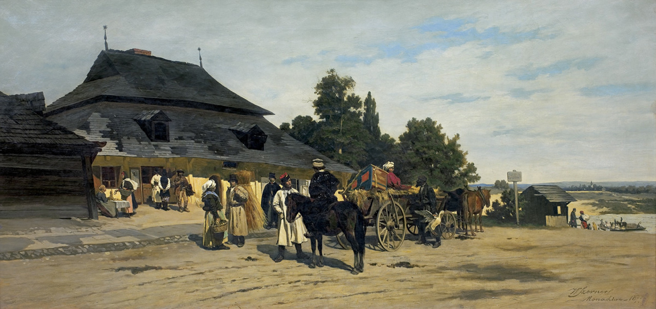Władysław Szerner (1836-1915), "Przed krakowską karczmą", 1877 rok, źródło: Agra Art