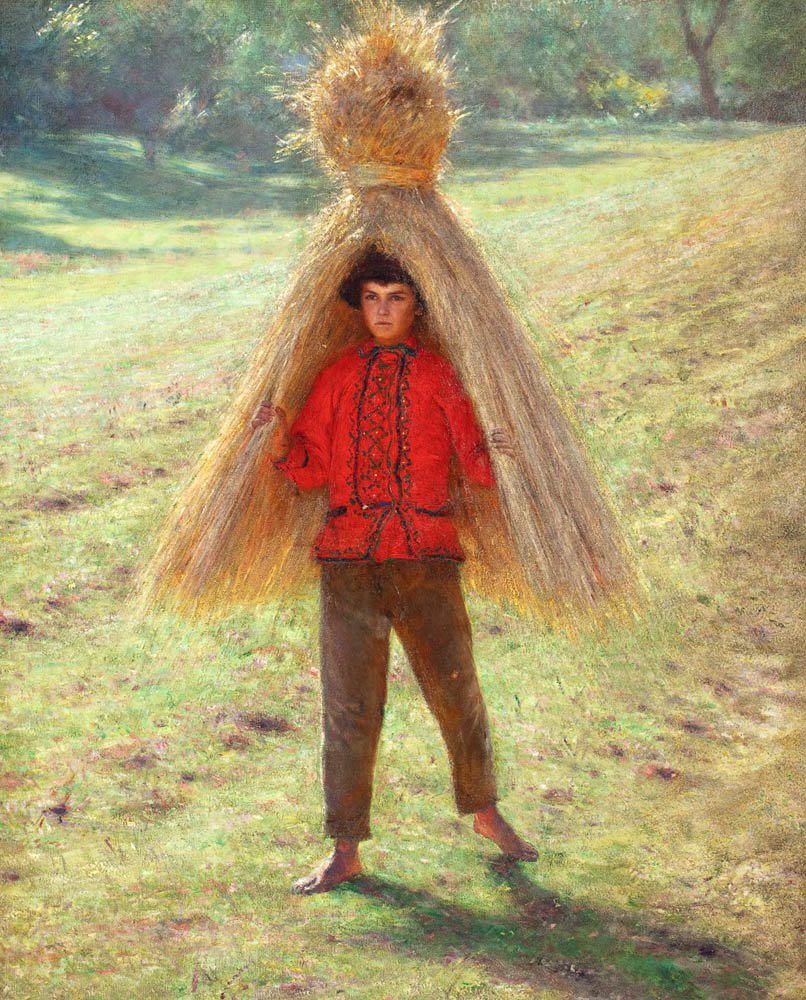 Aleksander Gierymski (1850-1901), „Chłopiec niosący snop”, 1895 rok, olej/płótno; 94 x 77 cm, źródło: Muzeum Narodowe we Wrocławiu